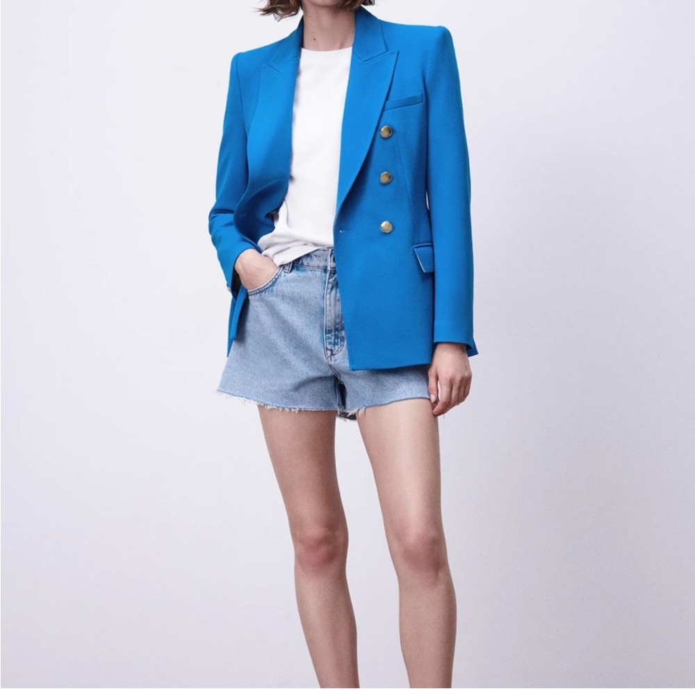 Zara tailored double breasted Balmain style Blazer - Picture 7 of 16